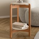 Ver imagem 4 de Mesa Lateral Lizz Redonda MDF Madeira Maciça 35cm Off White