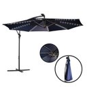 Ver imagem 1 de Ombrelone Lateral Suspenso Jardim 3 Metros com Led Alumínio Manivela Azul Importway Iwobll-300 Az