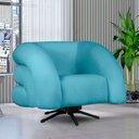 Ver mais imagens de Kit 2 Poltrona Decorativa Micheli Giratória e Balanço Veludo Cor:turquesa