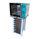 Ver imagem 1 de Forno Turbo Convec. Inox e Turquesa FCSB4E 220V + Bancada MES-004 + 8 Assadeiras - Venâncio