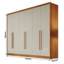 Ver imagem 2 de Guarda Roupa Casal New Messina 6 Portas 4 Gavetas Cinamomo Fendi - Novo Horizonte