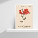 Ver imagem 2 de Quadro Minimalista Arte Moderna Flor vermelha 24x18cm:madeira Preta
