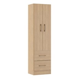 Guarda Roupa Solteiro 2 Portas 2 Gavetas 47x172cm Mdp Carvalho 8012 Menu - 2