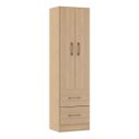 Ver imagem 2 de Guarda Roupa Solteiro 2 Portas 2 Gavetas 47x172cm Mdp Carvalho 8012 Menu