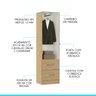 Guarda Roupa Solteiro 2 Portas 2 Gavetas 47x172cm Mdp Carvalho 8012 Menu - 4