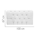 Ver imagem 2 de Painel Estofado Luxo Capitonê Livia 100cm Solteiro para Cama Box Corino Branco - Gat Magazine