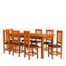 Conjunto Mesa de Jantar com 8 Cadeiras Estofadas Madeira Maciça Marrom Santana Jm Móveis - 2