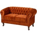 Ver imagem 1 de Namoradeira Chesterfield Duque 2 Lugares em Veludo:Veludo Cobre