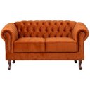 Ver imagem 3 de Namoradeira Chesterfield Duque 2 Lugares em Veludo:Veludo Cobre
