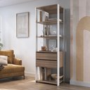 Ver imagem 5 de Estante Livreiro 183x60cm 02 Gavetas Branco Montana Proddy Branco Montana