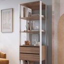 Ver imagem 2 de Estante Livreiro 183x60cm 02 Gavetas Branco Montana Proddy Branco Montana
