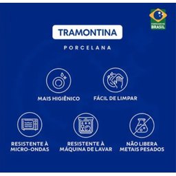 Aparelho de Jantar Porcelana 20 Peças Tramontina Cor Branco Liso - 2