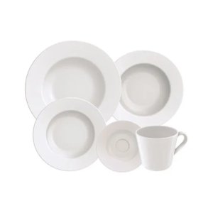 Aparelho de Jantar Porcelana 20 Peças Tramontina Cor Branco Liso