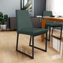 Ver imagem 3 de Kit 06 Cadeiras Para Sala Jantar Base Aço Industrial Preto Dafne L02 Linho Verde Musgo - Lyam