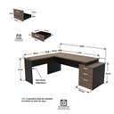 Ver imagem 3 de Conjunto Mesa Pedestal em L + Cadeira de Escritório Ergonômica