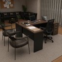 Ver imagem 5 de Conjunto Mesa Pedestal em L + Cadeira de Escritório Ergonômica