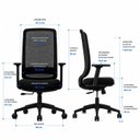 Ver imagem 4 de Conjunto Mesa Pedestal em L + Cadeira de Escritório Ergonômica