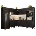 Ver imagem 3 de Armário de Cozinha Completa de Canto 472cm Preto Reims Madesa 01