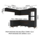 Ver imagem 4 de Armário de Cozinha Completa de Canto 472cm Preto Reims Madesa 01