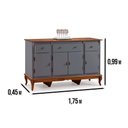 Ver imagem 3 de Balcão Linz 4 Portas 3 Gavetas Pés Luis Xv 99 X 175 X 45 Cm (a X L X P) - Cor Cinza Escuro/imbuia