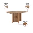 Ver imagem 2 de Mesa de Jantar Tampo Vidro 160cm 6 Lugares Canto Curvo Leo H02 - D'Rossi