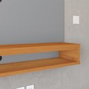 Ver imagem 5 de Painel Tv 50 Polegadas Cabeceira 1,40 Linho Cama Casal 2 Mesinhas Canto Quarto Gaveta Cinza/cinamomo