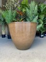 Ver imagem 3 de Vaso De Planta Grande Decorativo Para Sala Auto Brilho e Leve 47cm (Liso/Marrom-Escuro)
