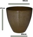 Ver imagem 1 de Vaso De Planta Grande Decorativo Para Sala Auto Brilho e Leve 47cm (Liso/Marrom-Escuro)