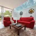 Ver imagem 3 de Kit Capa para Sofá 02 e 03 Lugares Favorita Malha Coladinha:Vermelho