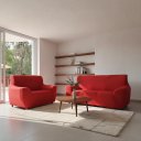 Ver imagem 2 de Kit Capa para Sofá 02 e 03 Lugares Favorita Malha Coladinha:Vermelho
