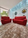 Ver imagem 1 de Kit Capa para Sofá 02 e 03 Lugares Favorita Malha Coladinha:Vermelho