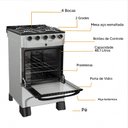 Ver imagem 3 de Fogão a Gas Mueller Mfi4bc 4 Bocas Titanium Mesa Esmaltada - Bivolt