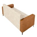 Ver imagem 7 de Sofá Living Decorativo Houston 2 Lugares 180cm Pés em Metal Linho/pu Bege/ Caramelo G33 - Gran Belo