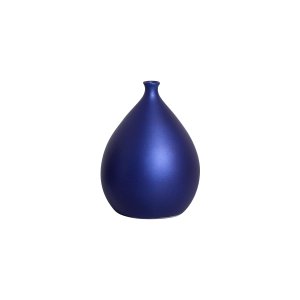 Vaso Decorativo de Cerâmica Pequeno para Sala de Jantar Mimo Azul Royal 17x12 cm