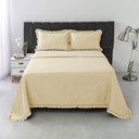 Ver imagem 2 de Kit Colcha Cobre Leito 200 Fios Queen 3 Peças Bella Babado 100% Poliéster - Marfim