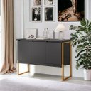 Ver imagem 1 de Buffet 3 Portas Moderno Amsterdam - Preto Dourado