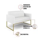 Ver imagem 3 de Sofá Namoradeira com Poltrona Base Industrial Dourado Marisa Corino Branco D03 - D'Rossi