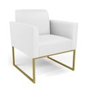 Ver mais imagens de Sofá Namoradeira com Poltrona Base Industrial Dourado Marisa Corino Branco D03 - D'Rossi
