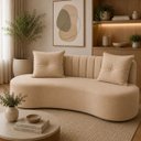 Ver imagem 1 de Poltrona Sofa Orgânica Decorativo Casal Villas Suede Bege