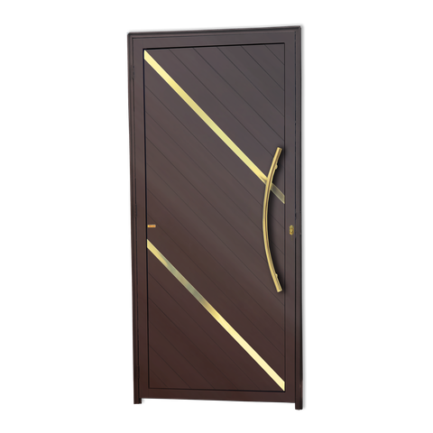 Porta Lambril Duna c/Puxador D. Super Marrom Corten Dourado 90 Brimak