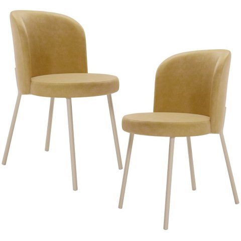Kit 2 Cadeiras Sala de Jantar Estofada Gavi Arena L02 Couríssimo Fendi - Lyam Decor