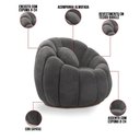 Ver mais imagens de Sofá 2 Lugares com Poltrona Orgânica Fixa Cloud Bouclê Cinza Escuro E03 - D'Rossi