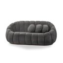 Ver imagem 2 de Sofá 2 Lugares com Poltrona Orgânica Fixa Cloud Bouclê Cinza Escuro E03 - D'Rossi