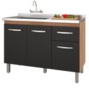 Ver imagem 1 de Balcao P/ Pia sem Tampo Anita 120 Cm Savana Preto Moblis