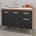 Ver imagem 5 de Balcao P/ Pia sem Tampo Anita 120 Cm Savana Preto Moblis