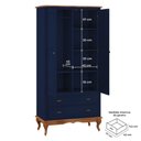 Ver imagem 2 de Guarda Roupa Madeira 2 Portas 60818 Hannover Linz Móveis - Azul Petróleo/imbuia