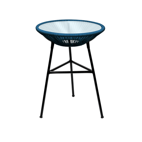 Mesinha de Canto Acapulco para Todos Os Ambientes Azul Marinho (acompanha Vidro)