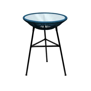 Mesinha de Canto Acapulco para Todos Os Ambientes Azul Marinho (acompanha Vidro)