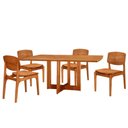 Ver imagem 2 de Mesa Patros Tampo 120 Laminado Barril com 4 Cadeiras Malta Gold Moderna Mobília
