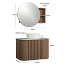 Ver imagem 3 de Conjunto Gabinete Suspenso para Banheiro Luna 2p 80cm